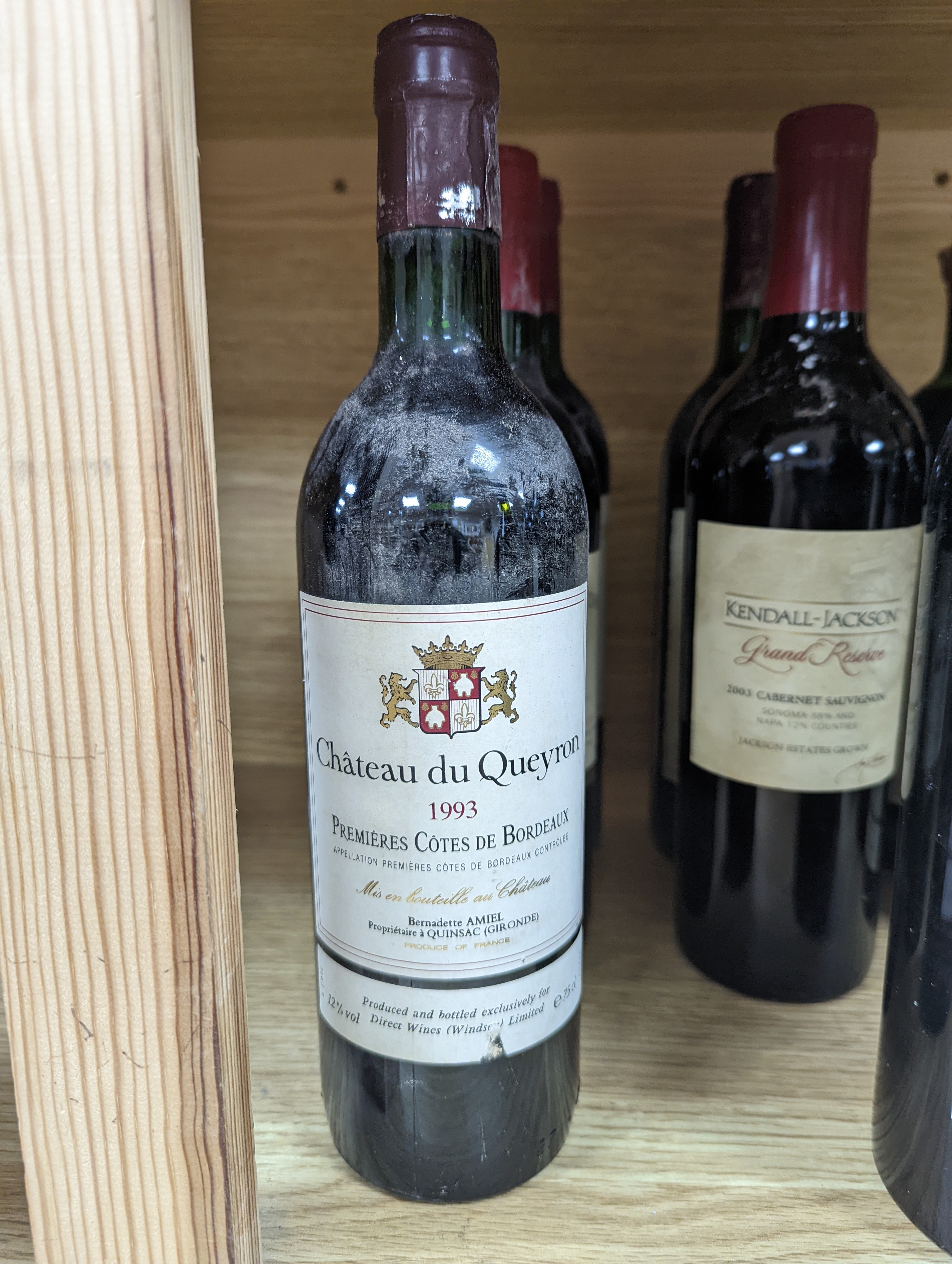 Twelve assorted bottles of wine including one Opus One, 1988, one Vosne Romanee, Jean Paul Selles, 1992, one Chateau Cazauviel, Margaux 1993, Chateau Pontet-Canet, 1986 and Brunello Montalcino, 1985 & 1991 etc.